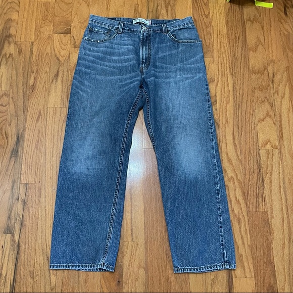 Levi’s Men 559 38 x 32 Blue Jeans Relaxed Straight Distressed Whiskers - Picture 2 of 15